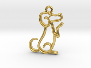 Tiny Dog Charm in Polished Brass