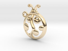 Tiny Ladybug Charm in 14k Gold Plated Brass