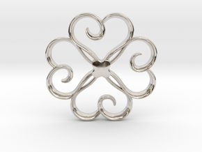 The Clover Pendant in Rhodium Plated Brass