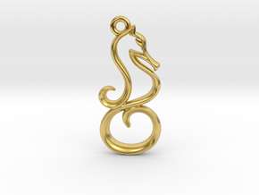 Tiny Seahorse Charm in Polished Brass