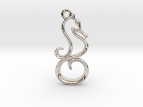 Tiny Seahorse Charm in Rhodium Plated Brass