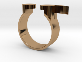 Semi Colon Ring Size 6 in Polished Brass