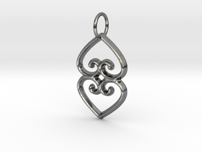 ASASE YE DURU (Adinkra Symbol of Mother Earth) in Fine Detail Polished Silver