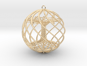 Tree Xmas Ball in 14k Gold Plated Brass
