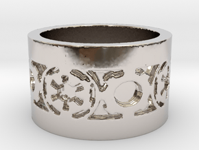 DarkSide Ring beta Size 10 in Rhodium Plated Brass