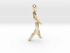 Short Textured Branch Earring or Pendant in 14k Gold Plated Brass
