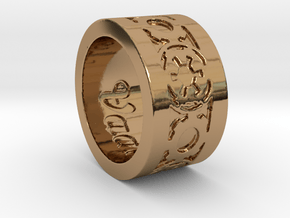 DarkSide Ring delta engraved Size 9 in Polished Brass