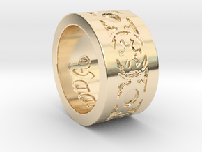 DarkSide Ring delta engraved Size 9 in 14k Gold Plated Brass