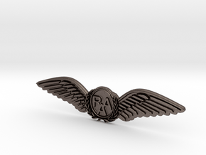 RAA (Recreational Aviation Australia) Wings-Brevet in Polished Bronzed Silver Steel