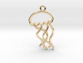 Tiny Jellyfish Charm in 14K Yellow Gold