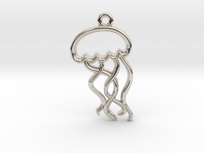 Tiny Jellyfish Charm in Platinum