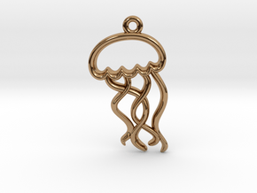 Tiny Jellyfish Charm in Polished Brass
