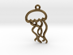 Tiny Jellyfish Charm in Polished Bronze