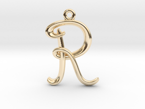R Initial Charm in 14K Yellow Gold