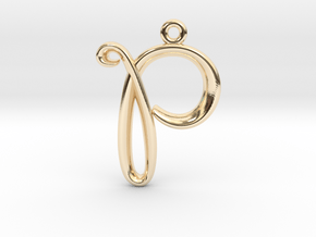 P Initial Charm in 14K Yellow Gold