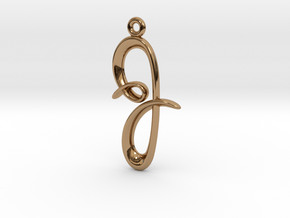 J Initial Charm in Polished Brass