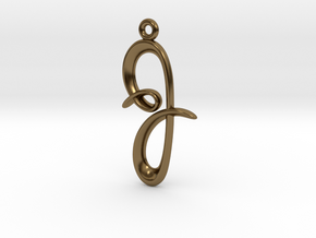 J Initial Charm in Polished Bronze