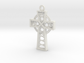 Celtic Cross 1.5" in White Natural Versatile Plastic