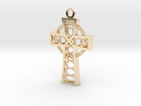 Celtic Cross 1.5" in 14k Gold Plated Brass