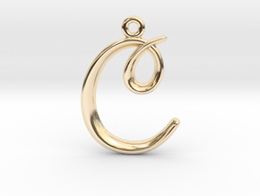 C Initial Charm in 14K Yellow Gold