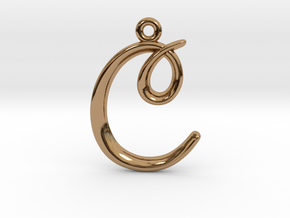 C Initial Charm in Polished Brass