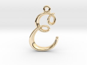 E Initial Charm in 14K Yellow Gold