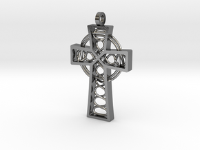 Celtic Cross 2.25" in Polished Silver
