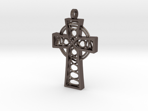 Celtic Cross 2.25" in Polished Bronzed Silver Steel