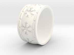 Snowflake Ring Size US 5 (other sizes upon request in White Processed Versatile Plastic