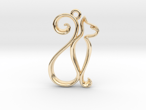 Tiny Cat Charm in 14K Yellow Gold