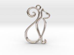 Tiny Cat Charm in Rhodium Plated Brass