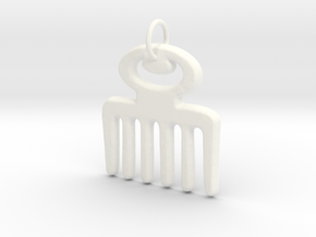 DUAFE (Adinkra Symbol of Feminine Beauty) in White Processed Versatile Plastic