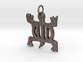 DENKYEM (Adinkra Symbol of Adaptability)  in Polished Bronzed Silver Steel