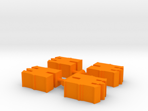 Desert Temple Meeple, 4-set in Orange Processed Versatile Plastic