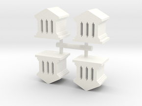Roman Temple Meeple, 4-set in White Processed Versatile Plastic