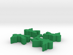 Game Piece, Rifle Soldier, 4-set in Green Processed Versatile Plastic