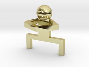 Board Game 'Tsumi Yoga' Block#7 in 18k Gold Plated Brass