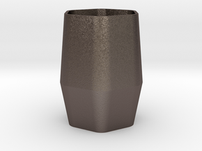 Hexagonal Cup in Polished Bronzed Silver Steel