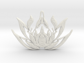 Lotus Pendent in White Natural Versatile Plastic