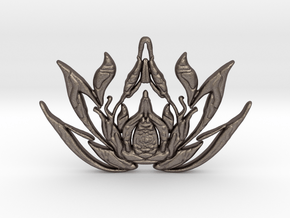 Lotus Pendent in Polished Bronzed Silver Steel