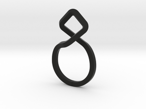 A-LINE Dancing D.011 Ring US size 3.5, d=14,5mm in Black Natural Versatile Plastic: 3.5 / 45.25