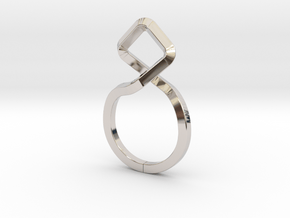 A-LINE Dancing D.011 Ring US size 3.5, d=14,5mm in Rhodium Plated Brass: 3.5 / 45.25