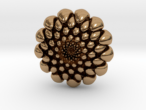 chrysanthemum -kiku- in Polished Brass