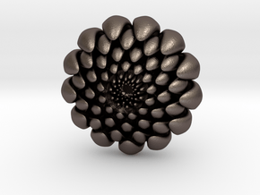 chrysanthemum -kiku- in Polished Bronzed Silver Steel