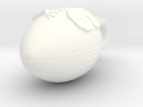 Football Pendant #16 in White Processed Versatile Plastic