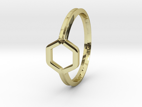 A-LINE Honey Ring H.02, US size 6, d=16,5mm  in 18k Gold Plated Brass: 6 / 51.5