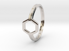 A-LINE Honey Ring H.02, US size 6, d=16,5mm  in Rhodium Plated Brass: 6 / 51.5