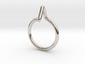 Summit Ring S.02 US size 3,  d=14mm in Rhodium Plated Brass: 3 / 44