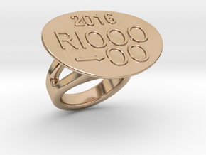 Rio 2016 Ring 23 - Italian Size 23 in 14k Rose Gold Plated Brass