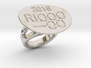 Rio 2016 Ring 23 - Italian Size 23 in Rhodium Plated Brass
